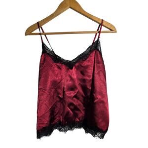 Satin Lace Trim Cami Camisole Lingerie Top Blouse Romantic Fairy Grunge Y2K 2XL